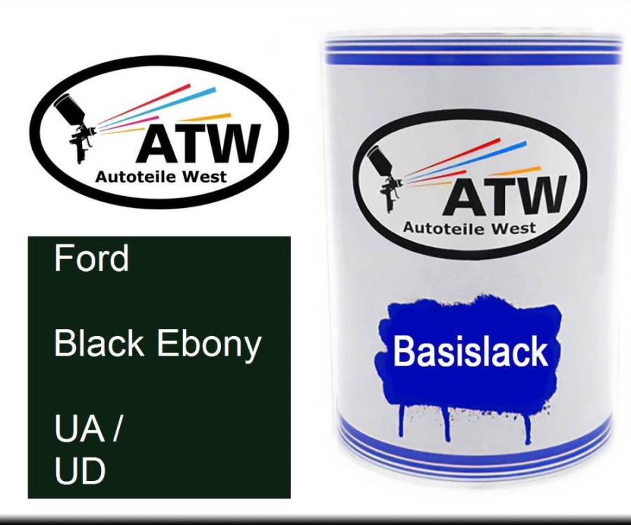 Ford, Black Ebony, UA / UD: 500ml Lackdose, von ATW Autoteile West.